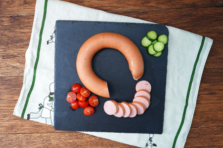 Fleischwurst ohne Knoblauch, im Ring