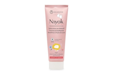 Niyok Zahncreme aus Kokosöl - Erdbeere & Himbeere KIDS 75ml