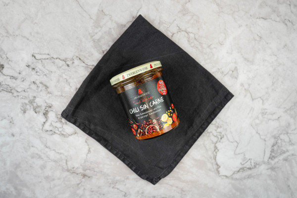 Bio Chili sin Carne, rote Kidneybohnen und Mais in würziger Tomatensauce