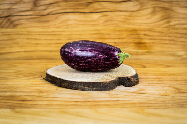 Bio Aubergine gestreift